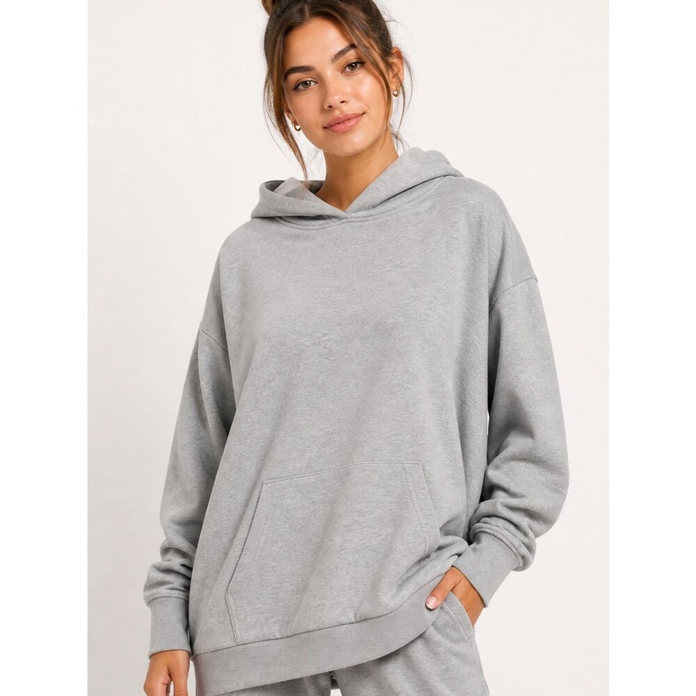 We Wore What Hoodie Sweatshirt Oversized Heather Gray Size S NWT